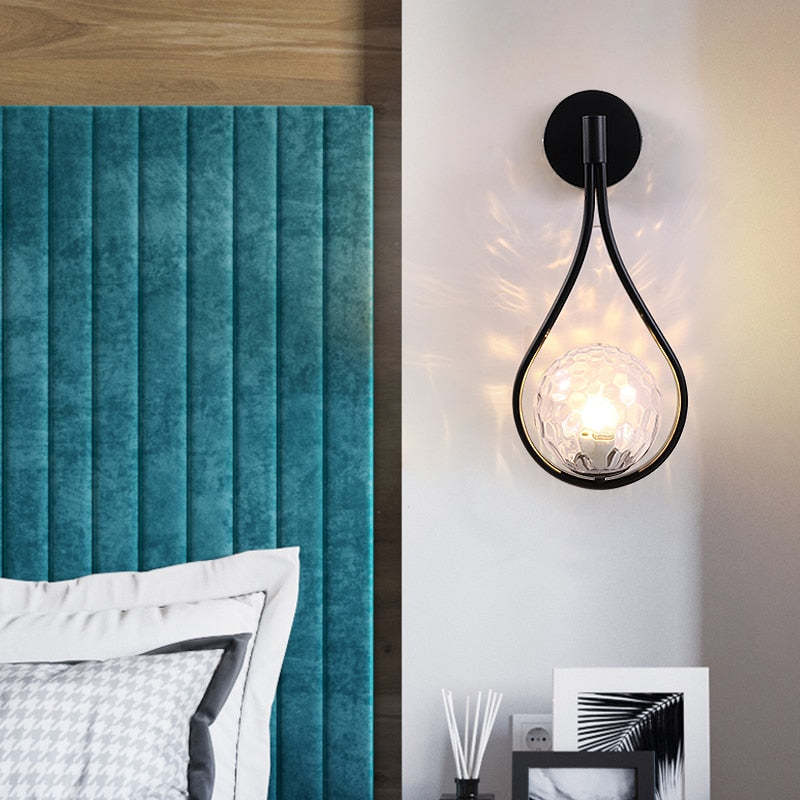 Glass Drop Wall Light – G9 LED Included – Contemporary – Metal & Glass