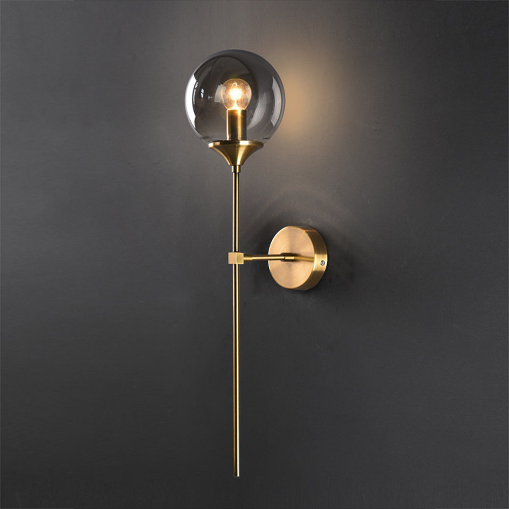 Glass Globe Wall Light – E27 LED Included – Modern – Metal & Glass