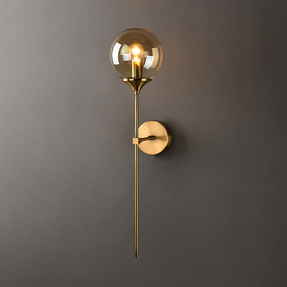 Glass Globe Wall Light – E27 LED Included – Modern – Metal & Glass