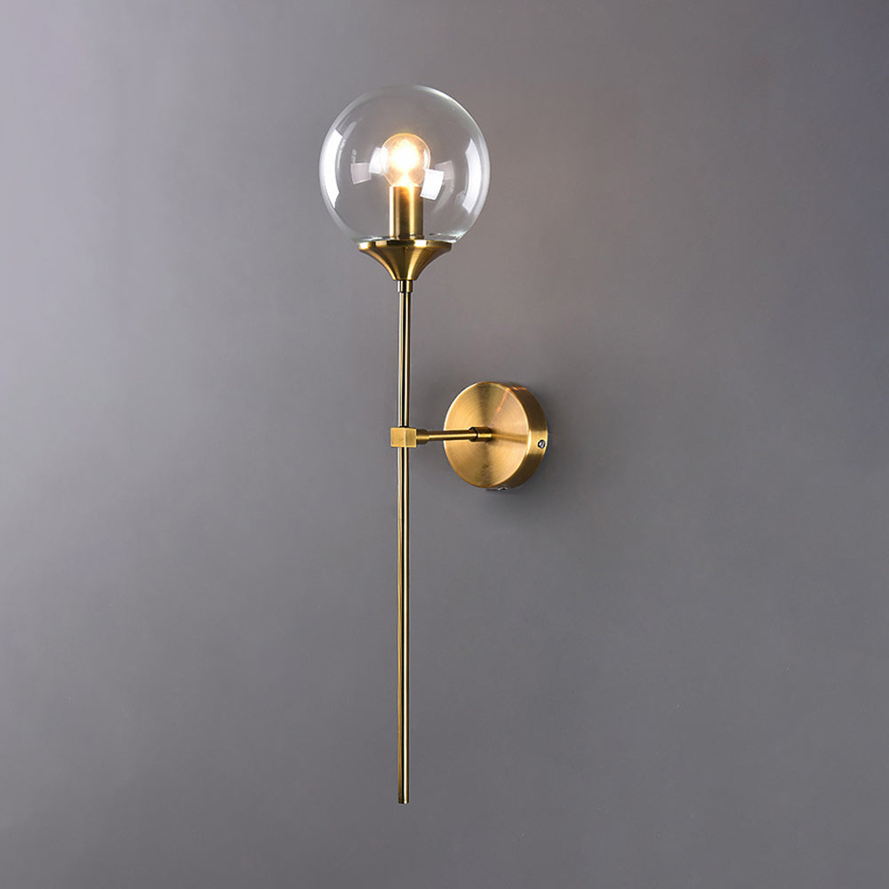 Glass Globe Wall Light – E27 LED Included – Modern – Metal & Glass