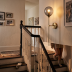 Glass Globe Wall Light Modern on staircase wall - Valentina