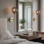 Glass Globe Wall Light Modern pair styled in interior - Valentina