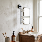 3 Light Glass Globe Wall Light detail in daylight - Valentina