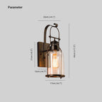 Glass Lantern Wall Light – E27 – Vintage – Metal & Glass – Black/Rusty