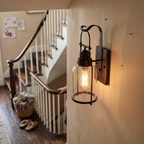 Vintage Lantern Wall Light Indoor on staircase wall - Silva