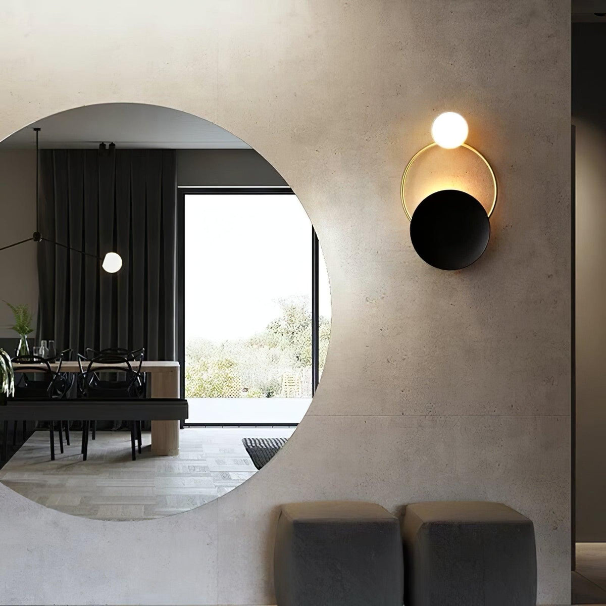 Glass Ring Wall Light – G4 LED Included – Contemporary – Metal & Glass