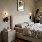 Glass Ring Wall Light LED pair styled in interior - Arisha