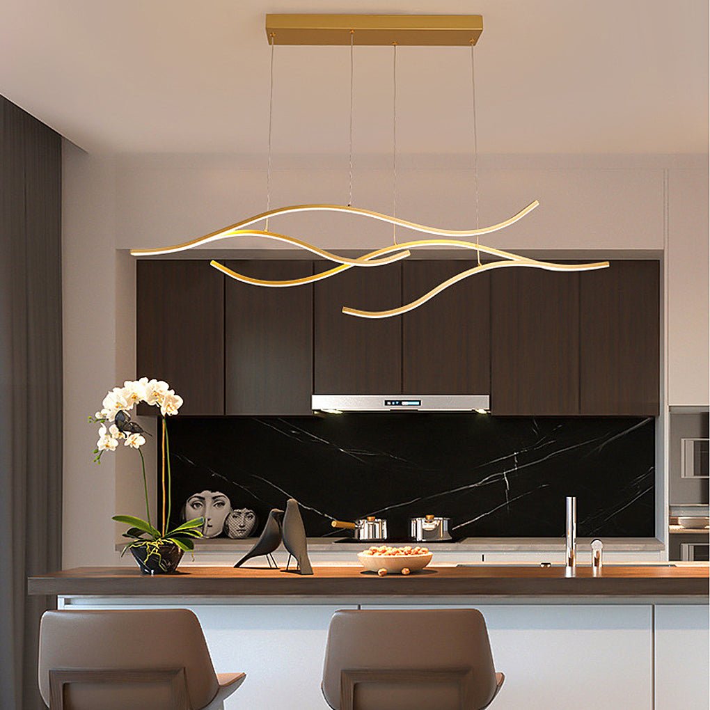 LED Linear Pendant Light – Integrated LED – Modern – Metal & Silicone