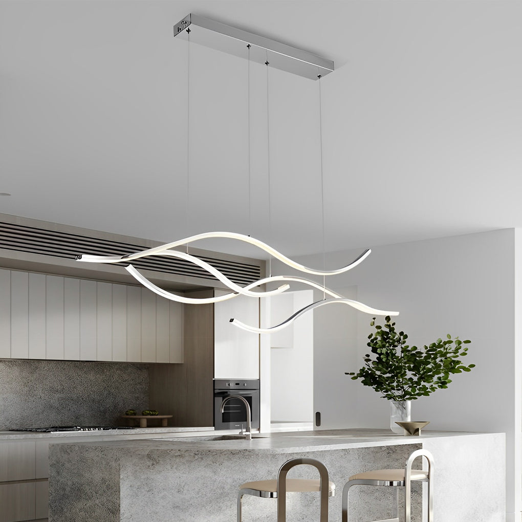 LED Linear Pendant Light – Integrated LED – Modern – Metal & Silicone