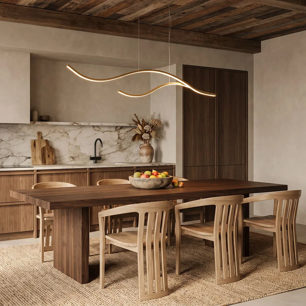 LED Linear Pendant Light – Integrated LED – Modern – Metal & Silicone