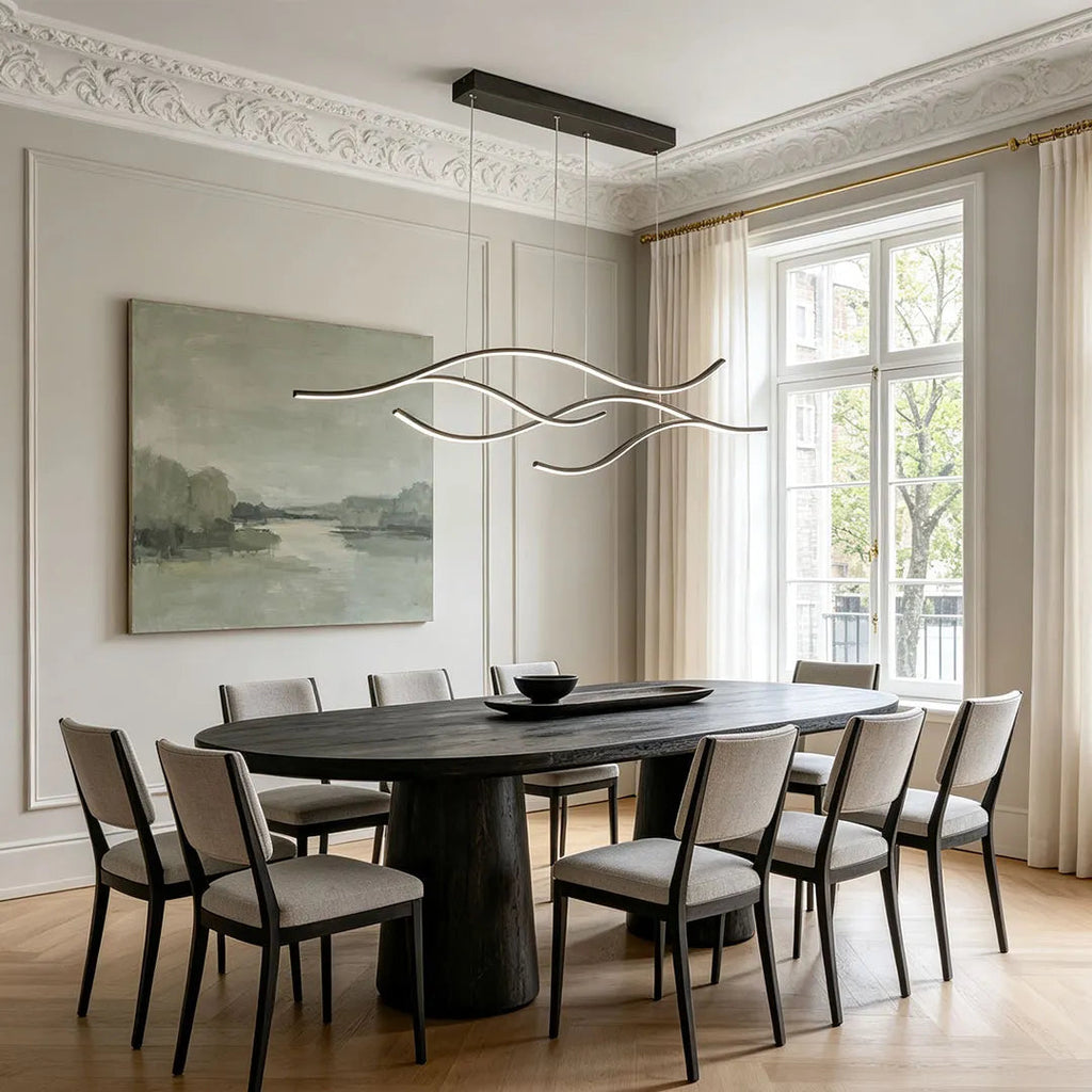 LED Linear Pendant Light – Integrated LED – Modern – Metal & Silicone
