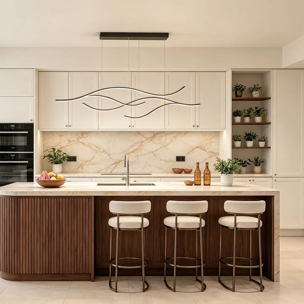 LED Linear Pendant Light – Integrated LED – Modern – Metal & Silicone