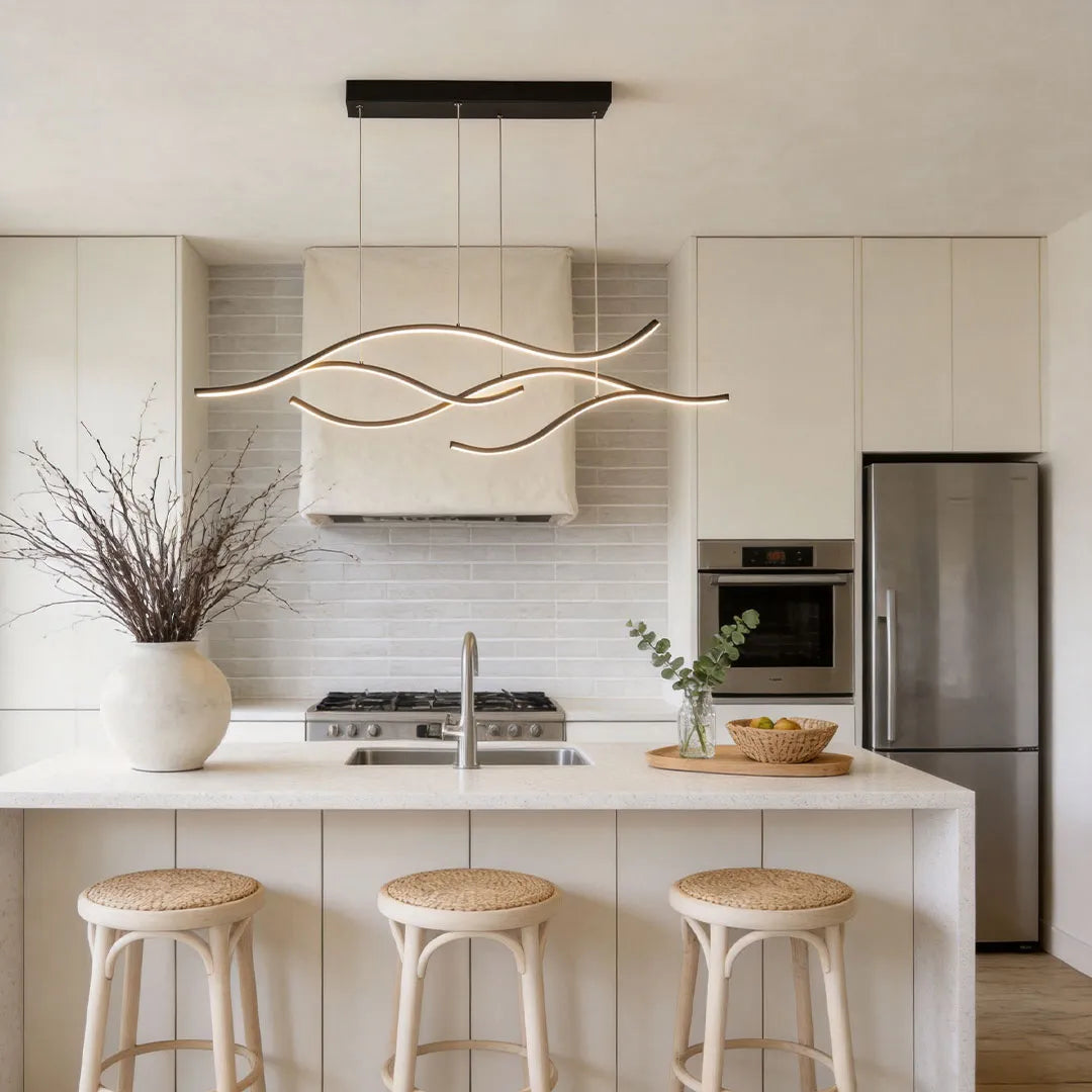 LED Linear Pendant Light – Integrated LED – Modern – Metal & Silicone