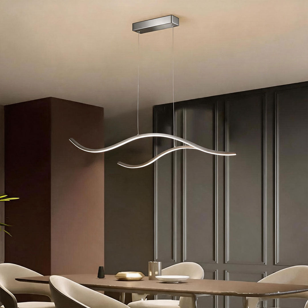 LED Linear Pendant Light – Integrated LED – Modern – Metal & Silicone