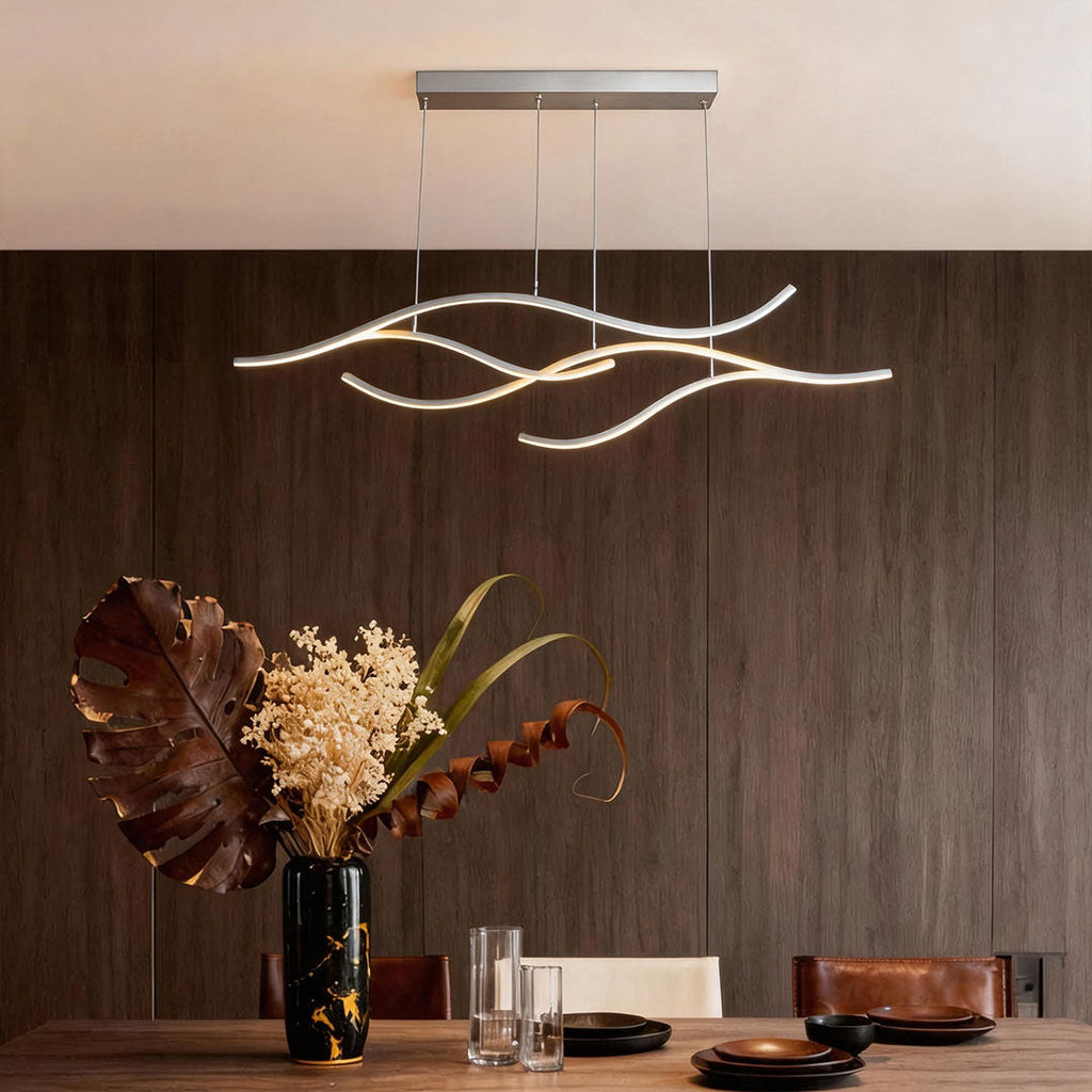 LED Linear Pendant Light – Integrated LED – Modern – Metal & Silicone