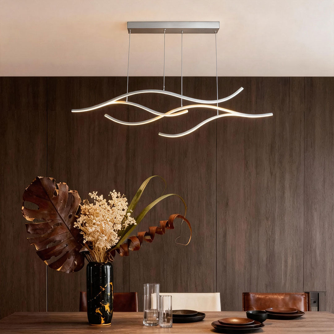 LED Linear Pendant Light – Integrated LED – Modern – Metal & Silicone