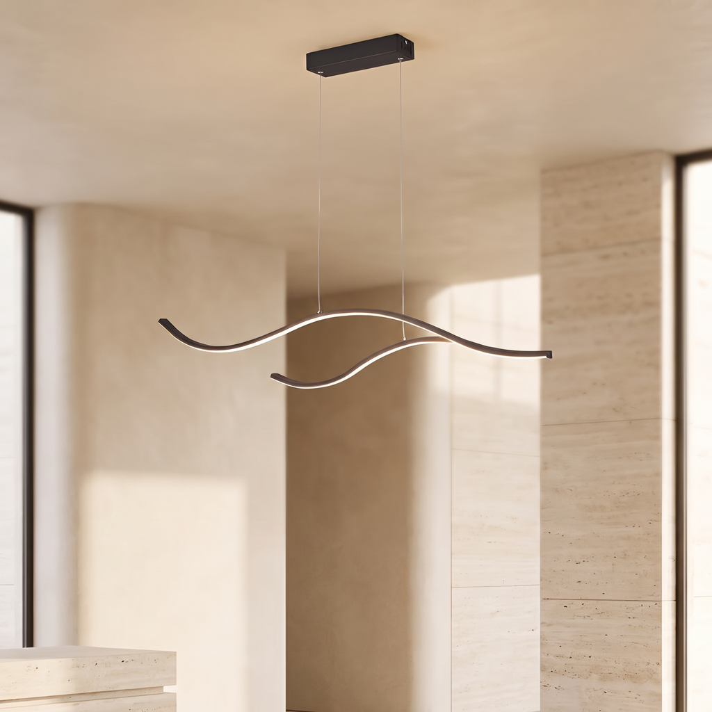LED Linear Pendant Light – Integrated LED – Modern – Metal & Silicone