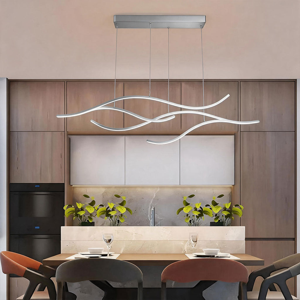 LED Linear Pendant Light – Integrated LED – Modern – Metal & Silicone