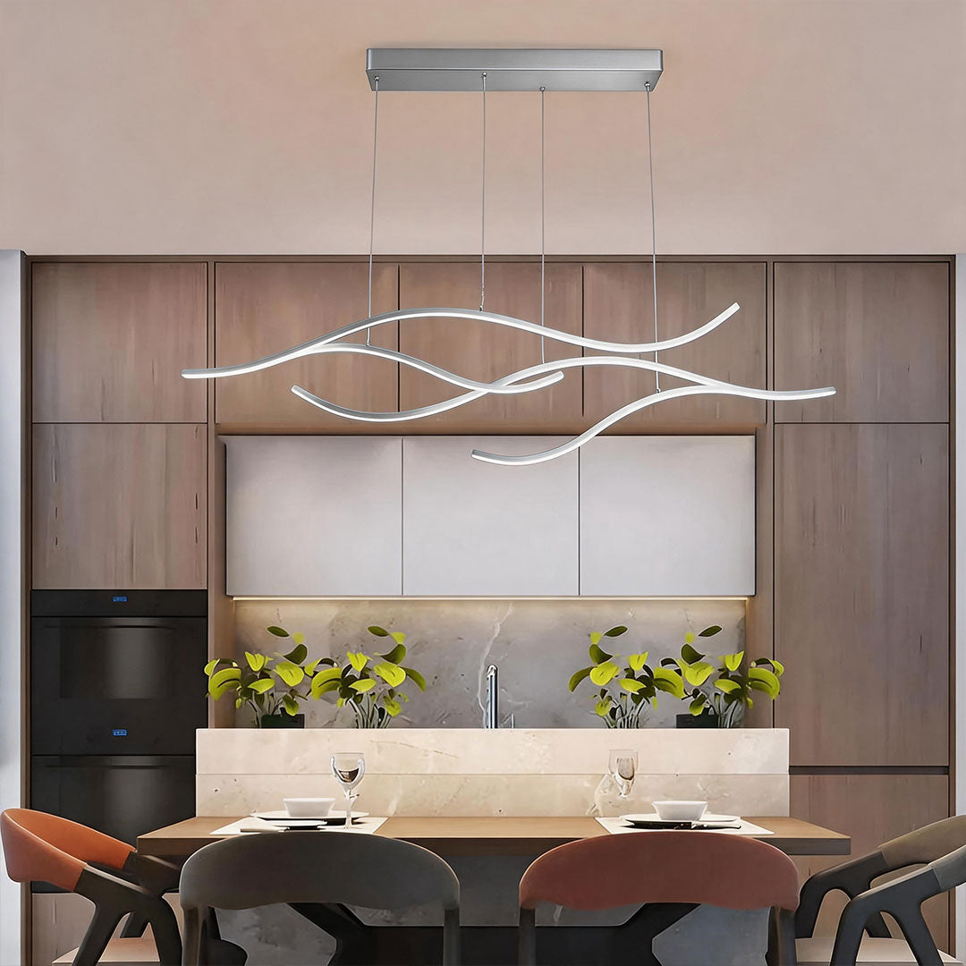 LED Linear Pendant Light – Integrated LED – Modern – Metal & Silicone