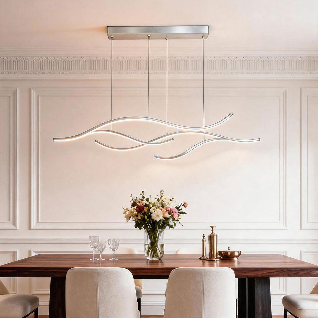 LED Linear Pendant Light – Integrated LED – Modern – Metal & Silicone