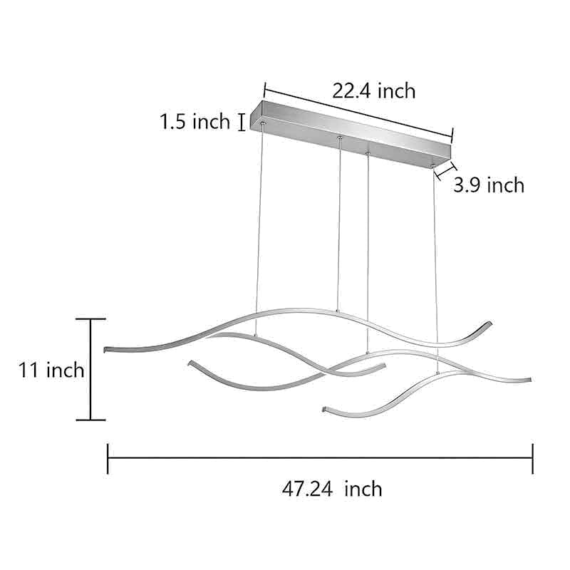 LED Linear Pendant Light – Integrated LED – Modern – Metal & Silicone