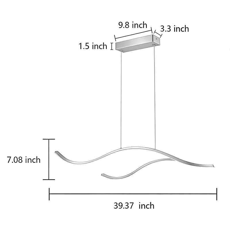 LED Linear Pendant Light – Integrated LED – Modern – Metal & Silicone