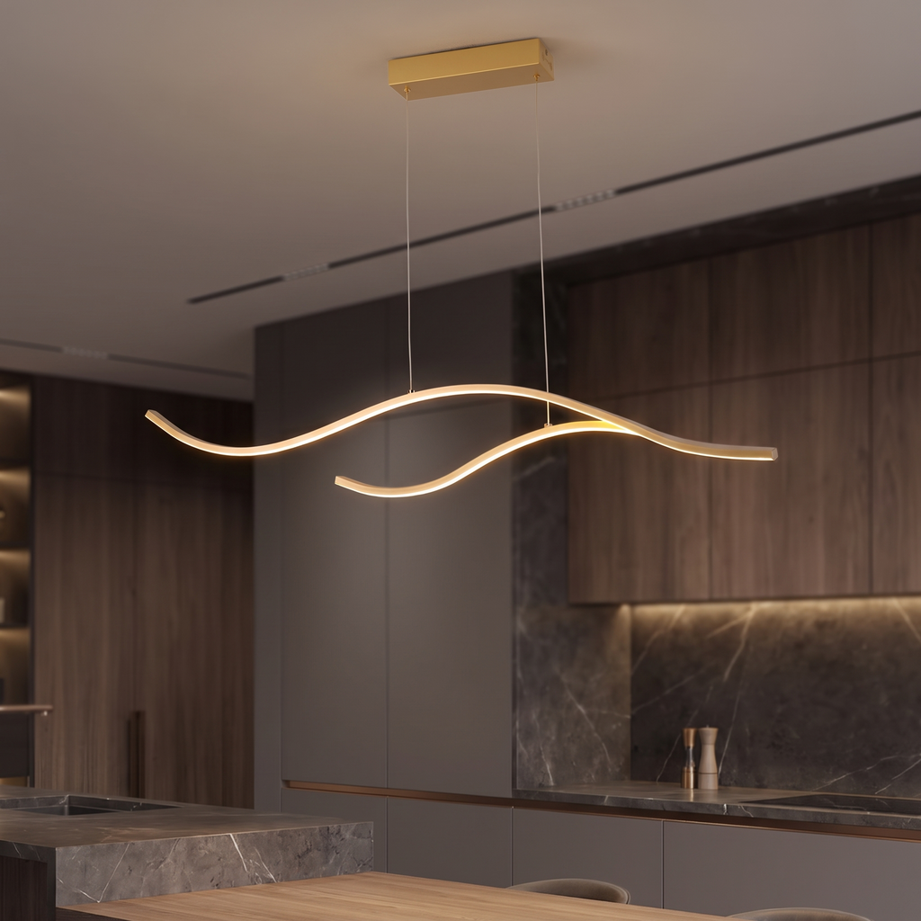 LED Linear Pendant Light – Integrated LED – Modern – Metal & Silicone