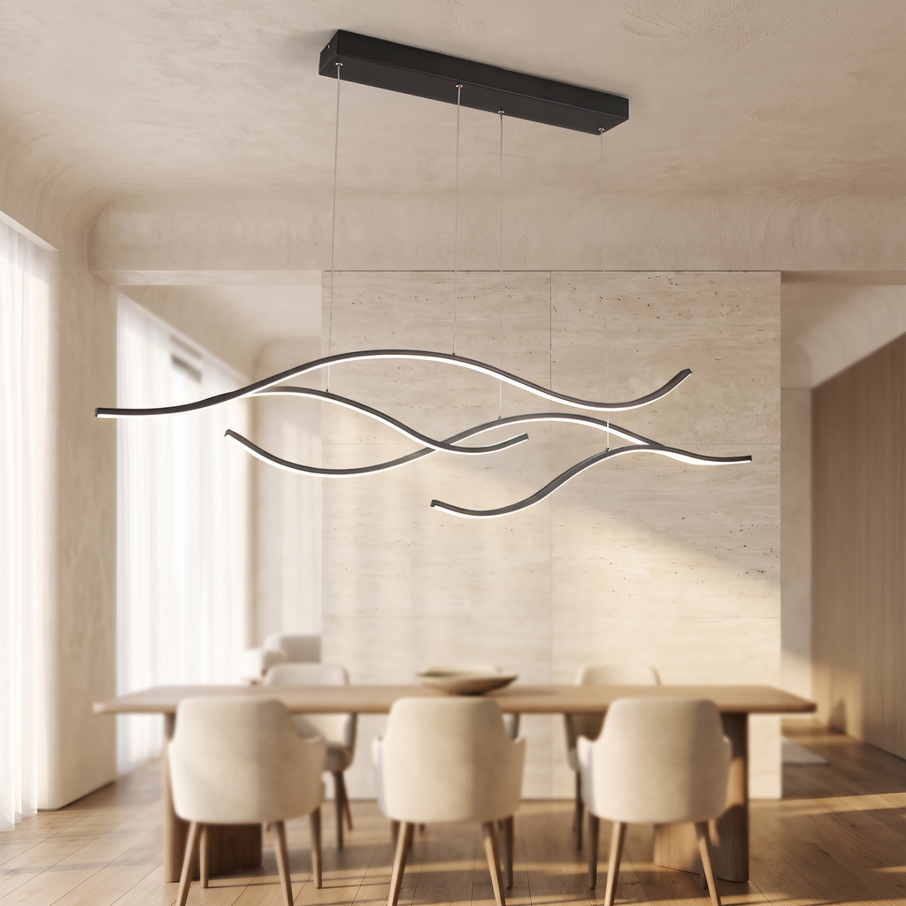 LED Linear Pendant Light – Integrated LED – Modern – Metal & Silicone