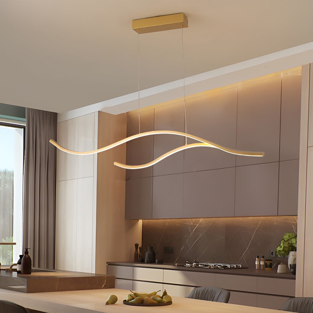 LED Linear Pendant Light – Integrated LED – Modern – Metal & Silicone