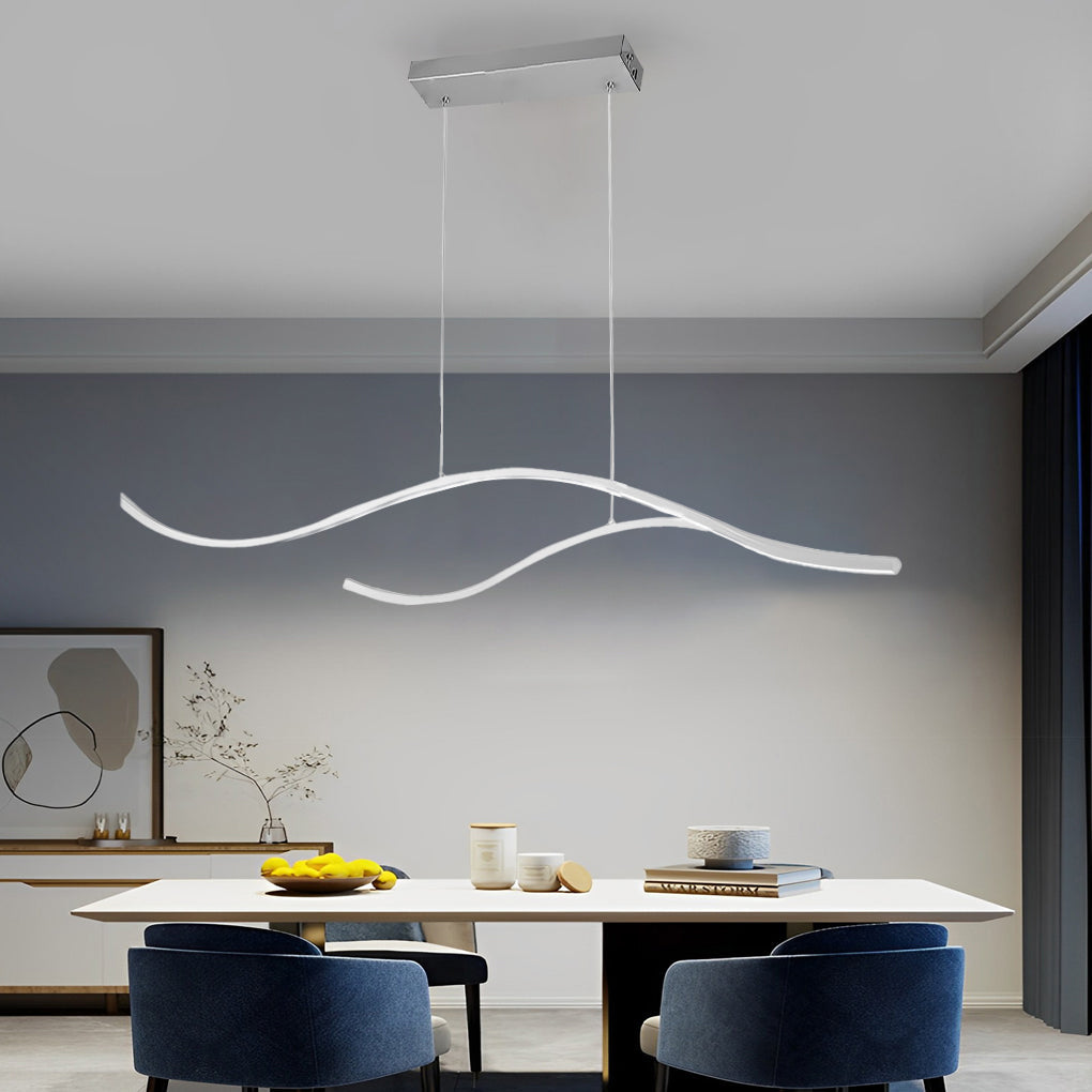 LED Linear Pendant Light – Integrated LED – Modern – Metal & Silicone