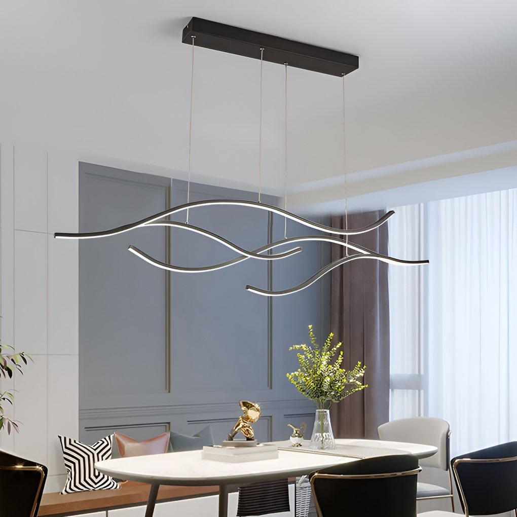 LED Linear Pendant Light – Integrated LED – Modern – Metal & Silicone