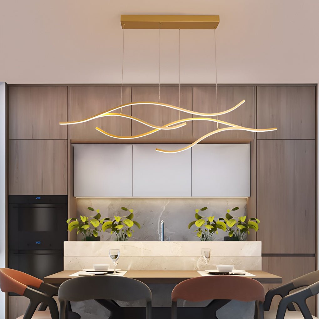 LED Linear Pendant Light – Integrated LED – Modern – Metal & Silicone