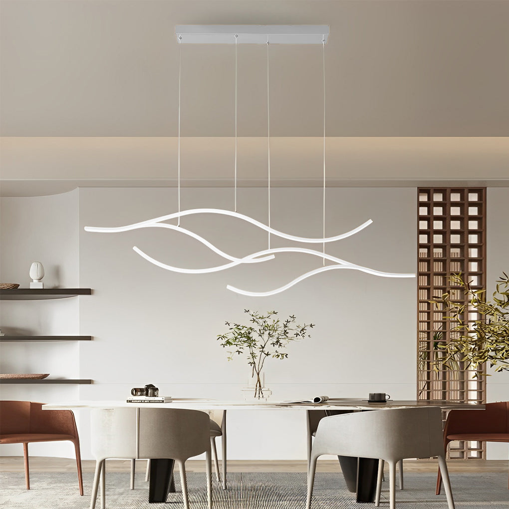 LED Linear Pendant Light – Integrated LED – Modern – Metal & Silicone