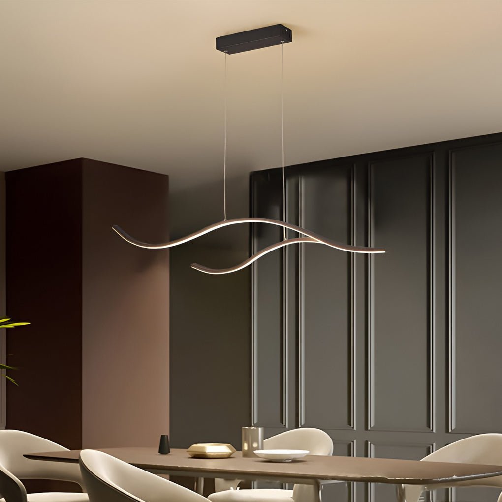 LED Linear Pendant Light – Integrated LED – Modern – Metal & Silicone