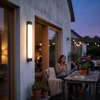 LED Linear Wall Light IP65 on terrace at blue hour - Ray
