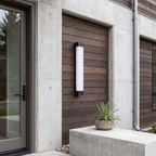 LED Linear Wall Light IP65 on house exterior by day - Ray