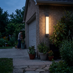 LED Linear Wall Light IP65 by side path at twilight - Ray