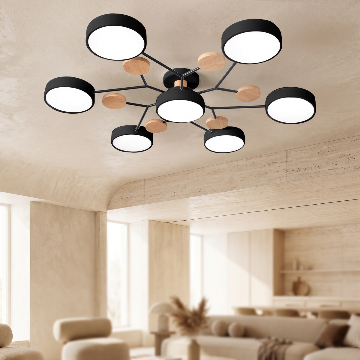 LED Ring Ceiling Light – Integrated LED – Modern – Iron & Acrylic
