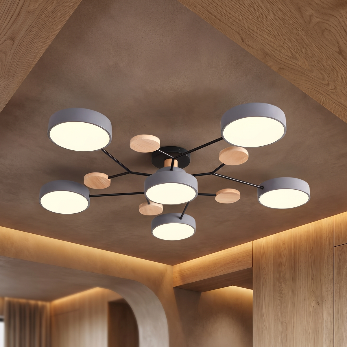 LED Ring Ceiling Light – Integrated LED – Modern – Iron & Acrylic