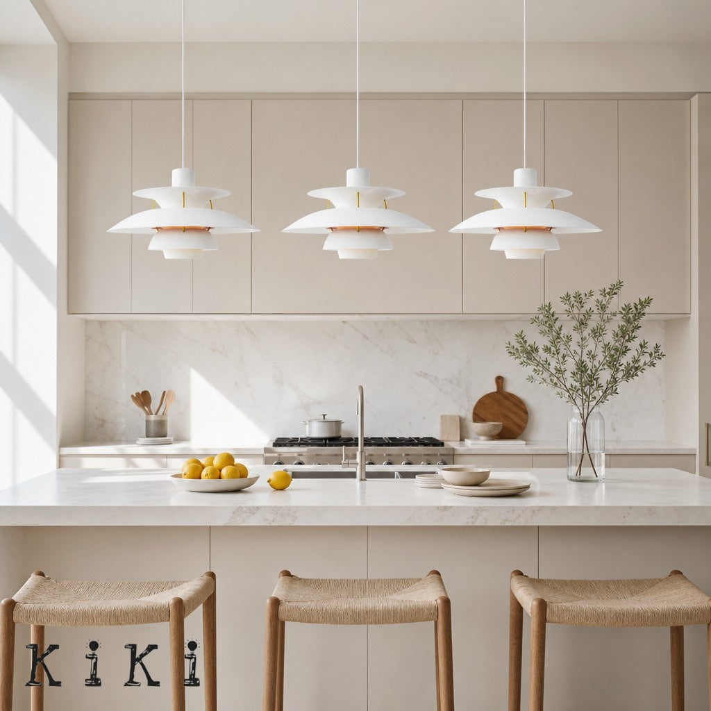 Layered Metal Pendant Light – Modern – Metal – 22 Colours – 30/50cm