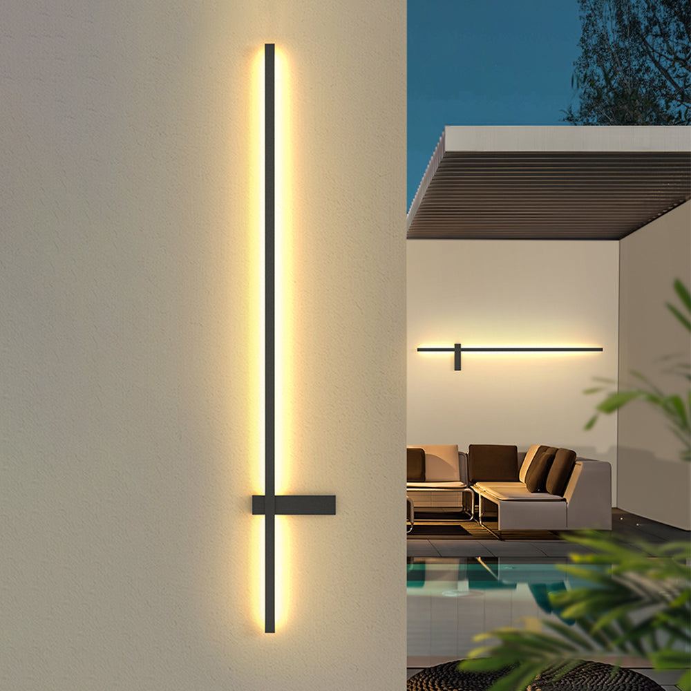 Linear Outdoor Wall Light – LED – Minimalist – Metal – Black