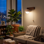 Linear Travertine Wall Light in living room - Gevon