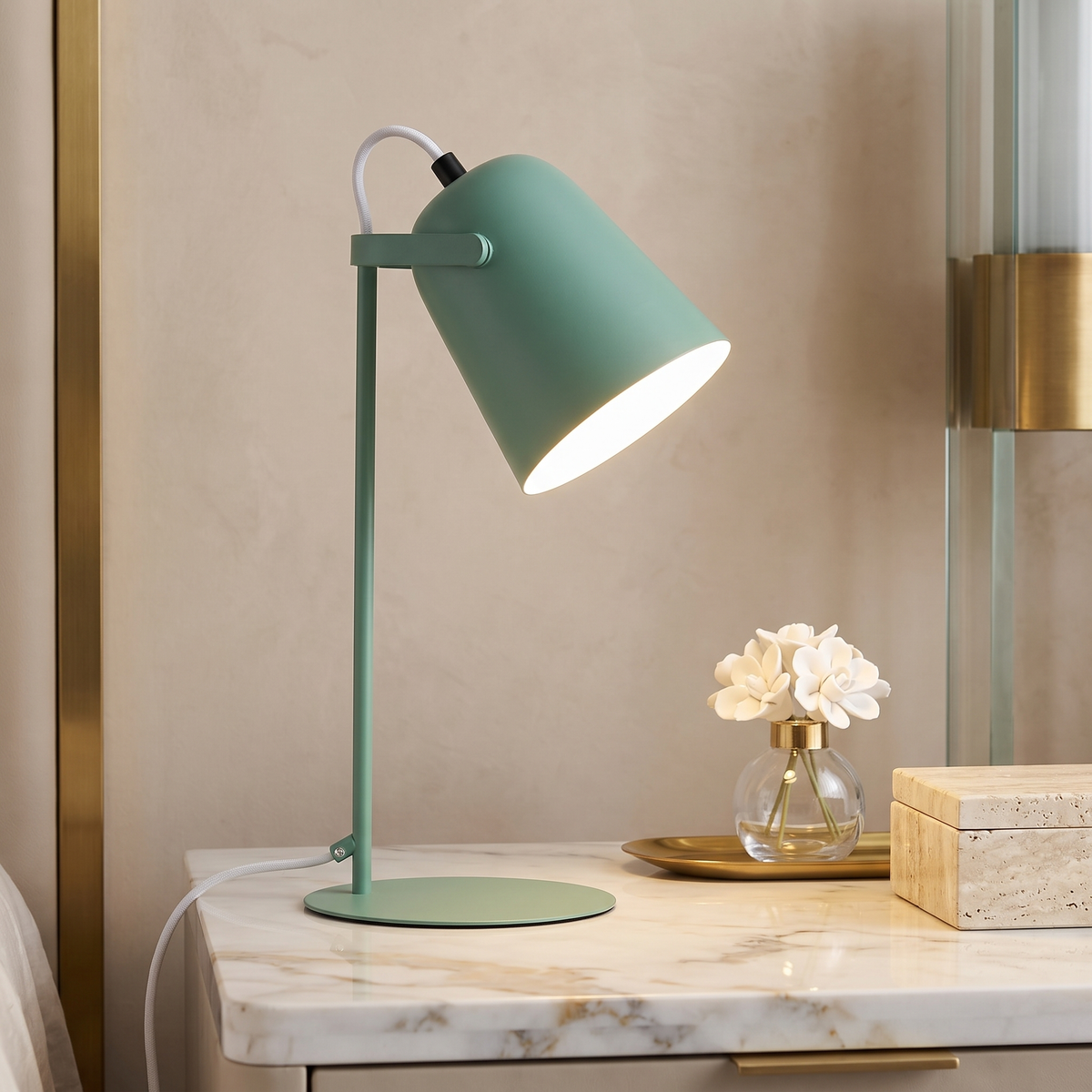 Metal Desk Lamp – LED Bulb Included – Scandinavian Minimalist – Metal