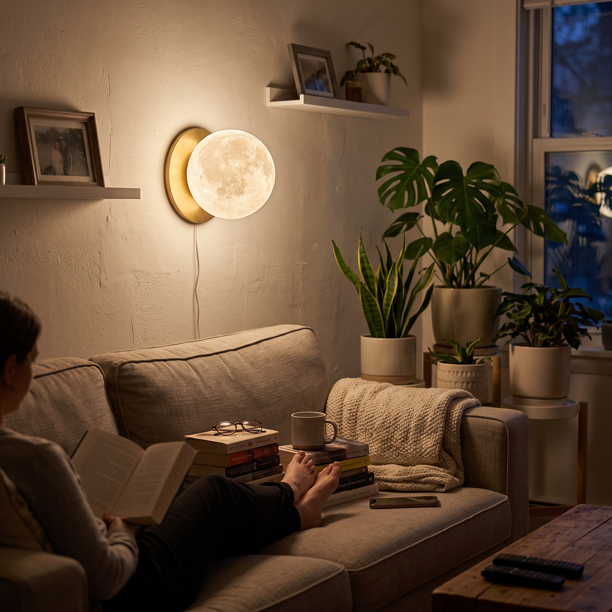 Mini Alabaster Wall Light in living room - Kristy