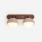 Multi Head Travertine Wall Light – G9 – Travertine, Walnut & Glass
