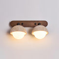 Multi Head Travertine Wall Light – G9 – Travertine, Walnut & Glass