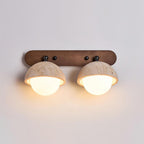 Multi Head Travertine Wall Light – G9 – Travertine, Walnut & Glass