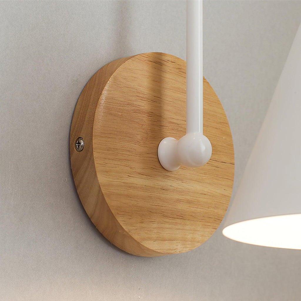 Nordic Wood Wall Light – E27 – Scandinavian – Iron & Wood