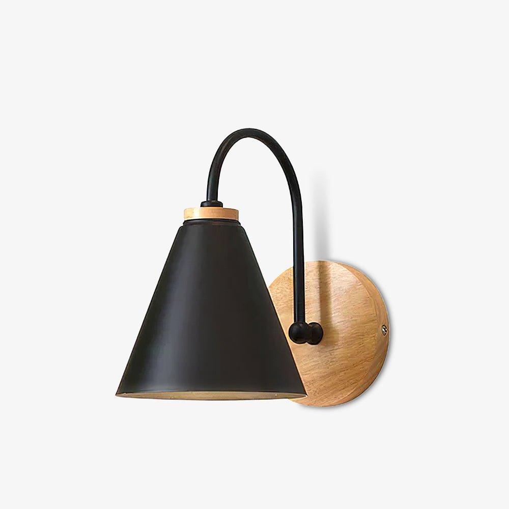 Nordic Wood Wall Light – E27 – Scandinavian – Iron & Wood