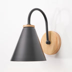 Nordic Wood Wall Light – E27 – Scandinavian – Iron & Wood